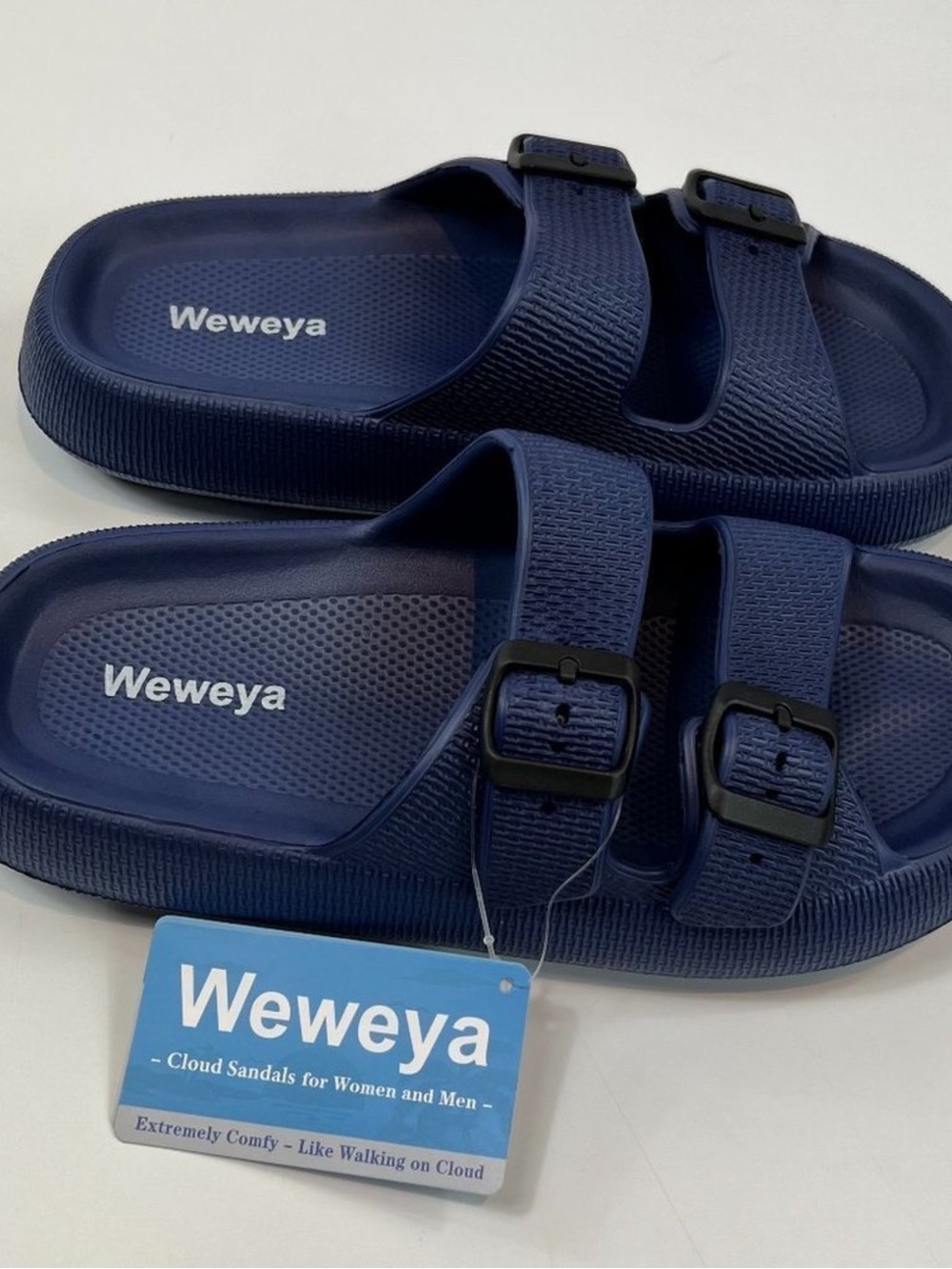 Women’s Navy Double-Strap Cloud Sandals